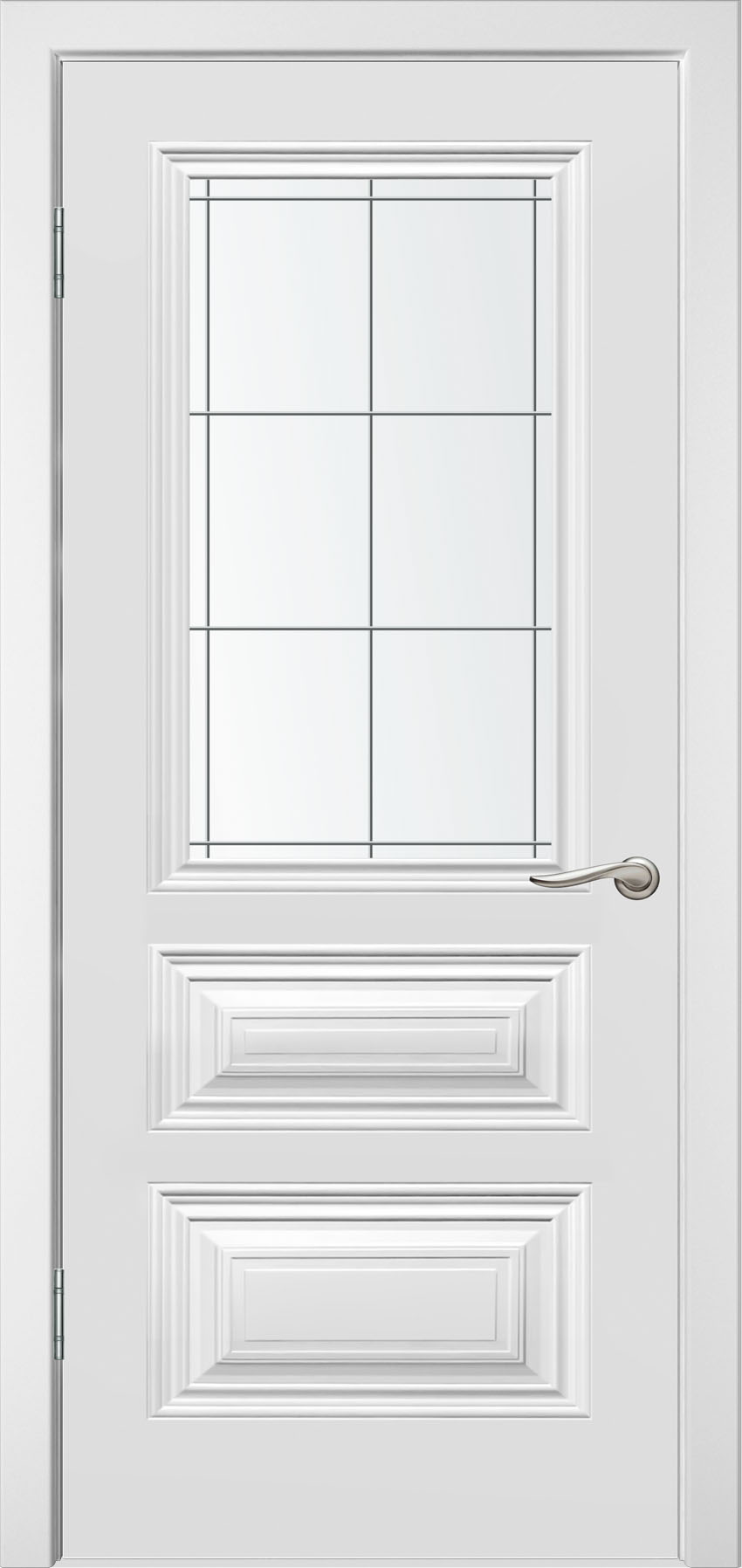 Межкомнатная ульяновская дверь Симпл-3 ДО, Эмаль белая