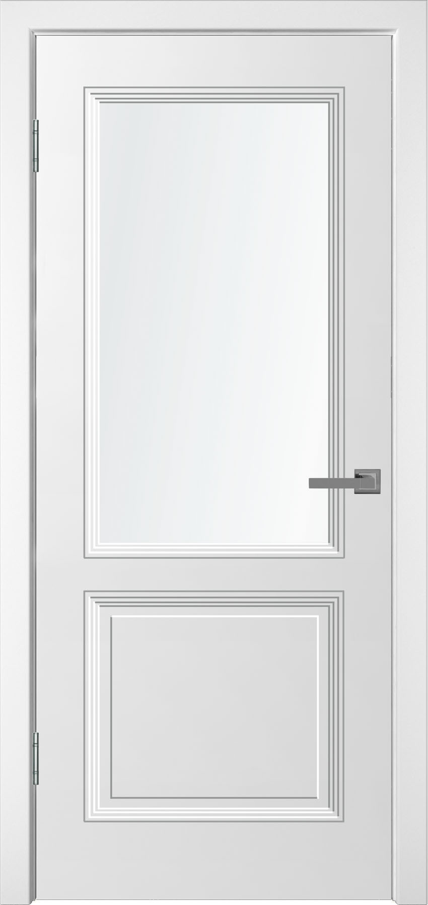 Ульяновская дверь межкомнатная УНО-2 ДО, Эмаль белая