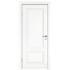 Каталог,Межкомнатная дверь Сканди 2.1 с вензелем ДГ эмаль белая