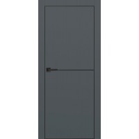 Дверь PX-19 AL черная кромка с 4-х сторон. Графит ПГ
