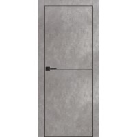 Дверь PX-19 AL черная кромка с 4-х сторон.Серый бетон ПГ
