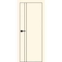 Дверь PX-20 AL черная кромка с 4-х сторон. Магнолия ПГ