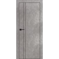 Дверь PX-20 AL черная кромка с 4-х сторон. Серый бетон ПГ