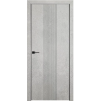 Межкомнатная дверь Лайн-2 бетон светлый, AL кромка чёрная ГЛ