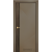 Дверь Оникс Duo (Дуо) с фрезеровкой PVC американский орех / PVC капучино,глухая