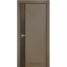 Каталог,Дверь Оникс Duo (Дуо) с фрезеровкой PVC американский орех / PVC капучино,глухая