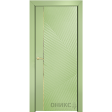 Каталог,Дверь Оникс Нова эмаль фисташковая молдинг золото, глухая