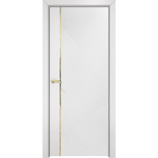 Каталог,Дверь Оникс Нова эмаль белая молдинг золото, глухая