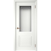 Дверь Текона Smalta 42 эмаль белая, сатинат с фотопечатью