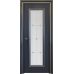 Дверь Межкомнатная Корсо 1 Ral 7024 сатинат белый с гравировкой 