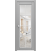 Дверь Межкомнатная Микс 1 Софт серый, Эмаль белая мат, Прозрачное стекло