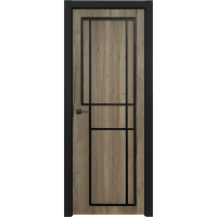 Дверь Межкомнатная Микс 13 Дуб галифакс RAL 9004, гл