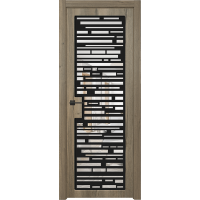 Дверь Межкомнатная Микс 17 Дуб галифакс натур RAL 9003, Прозрачное стекло