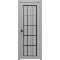 Дверь Межкомнатная Микс 2 Софт серый, Эмаль Черный янтарь, глухая
