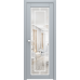 Дверь Межкомнатная Микс 4 Софт серый, RAL 9003, Прозрачное стекло