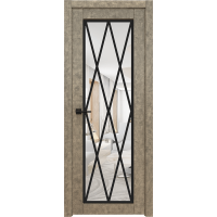 Дверь Межкомнатная Микс 5 Лофт медь RAL 9004, Прозрачное стекло