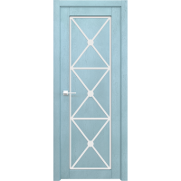 Дверь Межкомнатная Микс 6 Голубой сс 5018, RAL 9003, гл