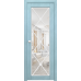 Дверь Межкомнатная Микс 6 Голубой сс 5018, RAL 9003, Прозрачное стекло