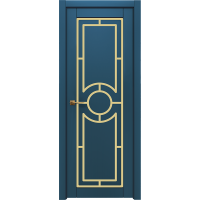 Межкомнатная дверь Микс 8 Эмаль  RAL 5010 патина золото, глухая