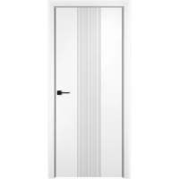 Межкомнатная дверь Лайн-2 Вайт, AL кромка чёрная ГЛ