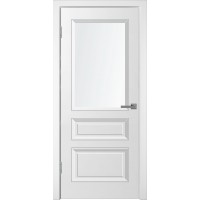 Ульяновская дверь межкомнатная УНО-3 ДО, Эмаль белая