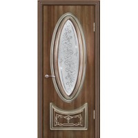 Дверь Геона Версаль, ДО, Орех седой-темный патина серебро