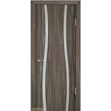 Каталог,Дверь Геона Вираж 2, ДО Триплекс белый, Каштан темный