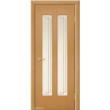 Межкомнатные двери,Дверь Геона М-2, ДО светлое, сатинат с алмазной гравировкой, ультрашпон, Дуб розовый 14