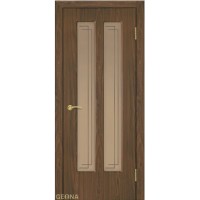 Дверь Геона М-2, ДО бронзовое, сатинат с алмазной гравировкой, ПВХ, Орех лесной 15