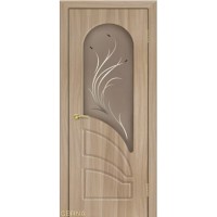 Дверь Геона Арена, ДО бронзовое, пескоструй с фьюзингом, ПВХ, Орех натуральный распил светлый 78