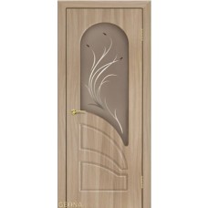 Межкомнатные двери,Дверь Геона Арена, ДО бронзовое, пескоструй с фьюзингом, ПВХ, Орех натуральный распил светлый 78
