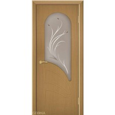 Межкомнатные двери,Дверь Геона Арена, ДО светлое, пескоструй с фьюзингом, ультрашпон, Дуб классик 13