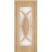 Дверь Геона Камея, ДО светлое, сатинат с алмазной гравировкой, ПВХ, Лен светлый 707