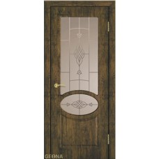 Межкомнатные двери,Дверь Геона Алина, ДО бронзовое, пескоструй, ультрашпон, Дуб антик 11
