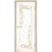 Дверь Геона Астория, Сатинат с гравировкой, покраска, ПВХ-шпон, Белый патина золотая