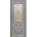 Дверь Геона Адель, Тонированный сатинат с витражом, Эмаль CS S-2002-R50B патина коричневая