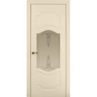 Дверь Геона Марсель, Тонированный сатинат с гравировкой, эмаль Ваниль
