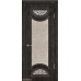 Дверь Геона Стелла, Сатинат тонированный, окрашенный витраж, ПВХ-шпон, Венге темный 26 патина серебряная