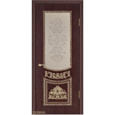 Каталог,Дверь Геона Санторини, Наливной витраж, ПВХ-шпон, Плантан манджента патина золотая