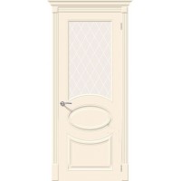 Дверь межкомнатная Скинни-21 ПО White Сrystal, Cream