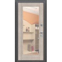 Дверь Титан Мск - Thermo Флэш Декор, Букле черное / Cappuccino Veralinga с зеркалом
