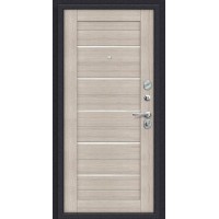 Дверь Титан Мск - Thermo Техно Декор, Букле черное / Cappuccino Veralinga/White Pearl