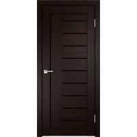 Дверь межкомнатная, Linea 3, Лакобель черный, экошпон, венге