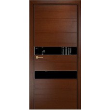 Каталог,Дверь Оникс Лайн, Lacobel RAL 9005, Красное дерево