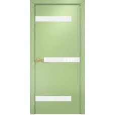 Каталог,Дверь Оникс Силуэт Lacobel RAL 0333, с алюминиевой кромкой, эмаль фисташка