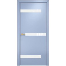 Каталог,Дверь Оникс Силуэт Lacobel RAL 0333, с алюминиевой кромкой, эмаль голубая