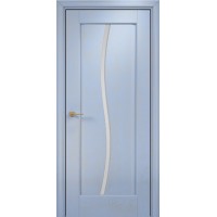 Оникс Марсель фрезерованная Сатинат белый, решётка №1, Эмаль голубая