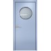 Дверь с иллюминатором Сфера, эмаль голубая