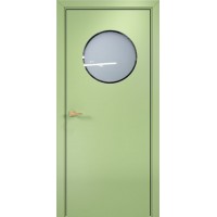Дверь с иллюминатором Сфера, эмаль фисташка