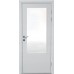 Дверь пластиковая влагостойкая, Композит остекленная, с алюминиевой кромкой, белая